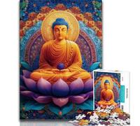 Puzzle 1000 pièces pour Adultes et Adolescents Bouddha Fantastique, Jeux Amusants, décoration Murale, Cadeaux d'anniversaire et de Noël Uniques 38x26cm