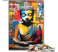 Puzzle 1000 pièces pour Adultes et Adolescents, Bouddha Graffiti, Casse-tête pour décoration Murale, Cadeaux d'anniversaire et de Noël Uniques pour Les 14 Ans et Plus (Taille 26x38cm)
