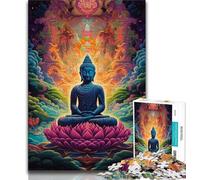 Puzzle 1000 pièces pour Adultes et Adolescents Bouddha psychédélique Puzzle 1000 pièces, Jouet éducatif Anti-Stress, Superbes Cadeaux et Jouets (Taille 75x50cm)