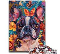 Puzzle 1000 pièces pour Adultes et Adolescents Bouledogue français Graffiti pour et 14 Ans et Plus Jeu Impossible Cadeau d'anniversaire de Noël 26x38cm