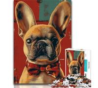 Puzzle 1000 pièces pour Adultes et Adolescents Bouledogue français Puzzle Adulte Jeux éducatifs familiaux décoration d'intérieur Cadeau 75x50cm