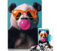 Puzzle 1000 pièces pour Adultes et Adolescents Bubble Gum Panda 1000 pièces pour Adultes Apprentissage éducatif est idéal comme Cadeau pour Toute la Famille 26x38cm