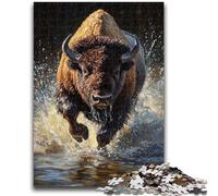 Puzzle 1000 pièces pour Adultes et Adolescents Buffalo Family Fun Games Cadeaux pour Amis et Famille à partir de 14 Ans 50x75cm
