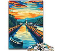 Puzzle 1000 pièces pour Adultes et Adolescents Canal de Panama Stimulez Votre Cerveau Jouets addictifs pour cultiver la Patience Collection d'artistes, Beaux-Arts (Taille 38x26cm)