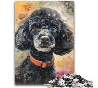 Puzzle 1000 pièces pour Adultes et Adolescents Caniche Aquarelle Convient aux 14 Ans et Plus Jeux familiaux Offrez des Cadeaux pour Toute la Famille 50x75cm