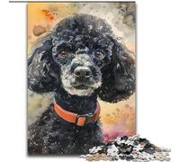 Puzzle 1000 pièces pour Adultes et Adolescents Caniche Aquarelle, Jouets éducatifs et Anti-Stress, Interaction Parent-Enfant (Taille 26x38cm)