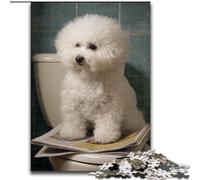 Puzzle 1000 pièces pour Adultes et Adolescents Caniche aux Toilettes, adapté aux Personnes de 14 Ans et Plus Difficile à Terminer mais Amusant et Humoristique Superbe Cadeau (Taille 26x38cm)