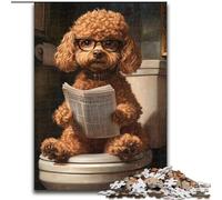 Puzzle 1000 pièces pour Adultes et Adolescents Caniche aux Toilettes Jeu Familial Anti-Stress Défi Difficile Collection d'artistes, Beaux-Arts 26x38cm