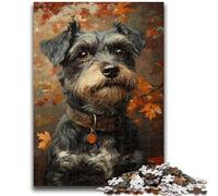 Puzzle 1000 pièces pour Adultes et Adolescents Caniche d'automne Jeux éducatifs Décoration d'intérieur Idéal comme Cadeau pour Toute la Famille 50x75cm