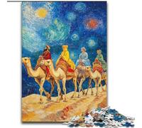 Puzzle 1000 pièces pour Adultes et Adolescents Caravane du désert avec chameaux, Aide Le Cerveau à exercer des Jouets addictifs pour cultiver la Patience Décoration Parfaite (Taille 50x75cm)