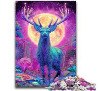 Puzzle 1000 pièces pour Adultes et Adolescents, cerf visionnaire psychédélique, Jouets éducatifs, Jeux Anti-Stress, Interaction Parent-Enfant, pour Les 14 Ans et Plus, 26x38cm
