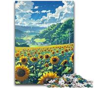 Puzzle 1000 pièces pour Adultes et Adolescents Champ de tournesols Jeu éducatif Familial Idéal comme Cadeau pour Toute la Famille 14+ 26x38cm