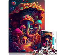 Puzzle 1000 pièces pour Adultes et Adolescents, Champignons trippants, Jouets de Divertissement Familial avec Affiche et fiche de Questions-réponses Assorties (Taille 75x50cm)