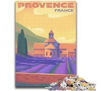 Puzzle 1000 pièces pour Adultes et Adolescents Champs de Lavande de Provence, avec Affiche et fiche de Questions-réponses pour Les 14 Ans et Plus (50x75cm)