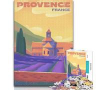 Puzzle 1000 pièces pour Adultes et Adolescents Champs de Lavande de Provence, Jeu éducatif et Stimulant pour Toute la Famille pour Anniversaire et Noël (75x50cm)