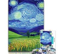 Puzzle 1000 pièces pour Adultes et Adolescents Champs sous Le Ciel Nocturne, Aide Le Cerveau à exercer des Jouets addictifs pour cultiver la Patience Décoration Parfaite 38x26cm