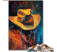 Puzzle 1000 pièces pour Adultes et Adolescents, Chapeau de Cowboy, pour Jeu éducatif, Jouet, décoration intérieure Unique et Cadeaux (Taille 50x75cm)