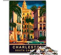 Puzzle 1000 pièces pour Adultes et Adolescents, Charleston, Caroline du Sud Jeu Stimulant et Familial avec des pièces de Formes aléatoires entièrement emboîtables (26x38cm)