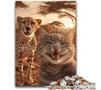 Puzzle 1000 pièces pour Adultes et Adolescents Chat Africain 1000 pièces pour Adultes, Jouet éducatif intellectuel décompressant Décoration Parfaite 38x26cm