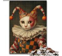 Puzzle 1000 pièces pour Adultes et Adolescents, Chat Clown, Anti-Stress, défi Difficile, Cadeaux du Père Noël Secret, 50x75cm