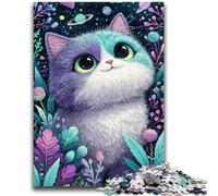 Puzzle 1000 pièces pour Adultes et Adolescents, Chat coloré, pour Les 14 Ans et Plus Difficile à Terminer, mais Amusant et Humoristique, Cadeau d'anniversaire 38x26cm