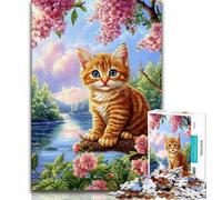 Puzzle 1000 pièces pour Adultes et Adolescents, Chat dans l'arbre, Jeu Familial Anti-Stress, défi Difficile, renforce l'amour Entre Couples, 50x75cm