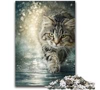 Puzzle 1000 pièces pour Adultes et Adolescents, Chat Maine Coon Courant, Jouet éducatif Anti-Stress, Interaction Parent-Enfant, pour Les Enfants de 14 Ans et Plus, 26x38cm