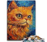Puzzle 1000 pièces pour Adultes et Adolescents, Chat Orange, à partir de 14 Ans, Jeu intellectuel, Cadeaux d'anniversaire, de Noël, 26x38cm