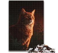 Puzzle 1000 pièces pour Adultes et Adolescents Chat Orange Anti-Stress Défi Difficile À Offrir en Cadeau à Toute la Famille 26x38cm