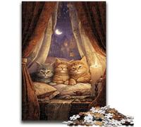 Puzzle 1000 pièces pour Adultes et Adolescents Chat Orange Jeu Stimulant et Jeu en Famille Une œuvre d'art pour Les 14 Ans 26x38cm