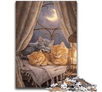 Puzzle 1000 pièces pour Adultes et Adolescents Chat Orange Jeu Stimulant et Jeu en Famille Une œuvre d'art pour Les 14 Ans 50x75cm