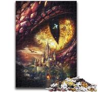 Puzzle 1000 pièces pour Adultes et Adolescents Château de l'Œil du Dragon Anti-Stress Défi Difficile À Offrir en Cadeau à Toute la Famille 50x75cm