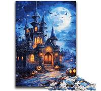 Puzzle 1000 pièces pour Adultes et Adolescents Château d'halloween Jeu éducatif Familial Offrez-Vous des Cadeaux pour Toute la Famille à partir de 14 Ans 26x38cm