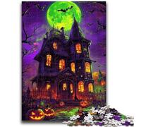 Puzzle 1000 pièces pour Adultes et Adolescents, château d'halloween, Jeu Stimulant, idéal comme Cadeau pour Toute la Famille, 26x38cm