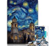 Puzzle 1000 pièces pour Adultes et Adolescents, Château du Ciel Nocturne, avec Affiche et fiche de Questions-réponses, à partir de 14 Ans (Taille 75x50cm)
