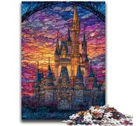 Puzzle 1000 pièces pour Adultes et Adolescents Château en vitrail pour Les 14 Ans et Plus Jeux de Famille Jeu de Noël Cadeaux pour Femmes 50x75cm