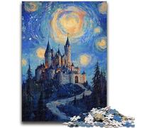 Puzzle 1000 pièces pour Adultes et Adolescents Château sous Les étoiles Aide Le Cerveau à exercer Jouets addictifs pour cultiver la Patience Cadeau pour Les Anniversaires 50x75cm