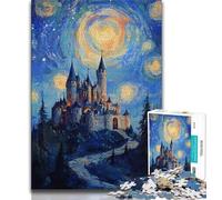 Puzzle 1000 pièces pour Adultes et Adolescents Château sous Les étoiles, Jeux éducatifs, décoration de la Maison, Jeu éducatif pour Anniversaire, Noël (38x26cm)