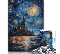 Puzzle 1000 pièces pour Adultes et Adolescents, Château sous Les étoiles, Jeux éducatifs, décoration d'intérieur, Cadeau d'anniversaire, Art Mural (75x50cm)