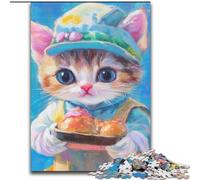 Puzzle 1000 pièces pour Adultes et Adolescents Chef Cat, adapté aux Personnes de 14 Ans et Plus Difficile à Terminer mais Amusant et Humoristique Superbe Cadeau (Taille 26x38cm)