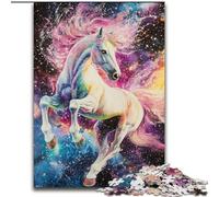 Puzzle 1000 pièces pour Adultes et Adolescents Cheval Arc-en-Ciel, idée Cadeau d'anniversaire pour Adultes, Jeu Familial et Passe-Temps 26x38cm