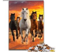 Puzzle 1000 pièces pour Adultes et Adolescents Cheval au Galop, Anti-Stress, défi Difficile, Cadeaux du Père Noël Secret 50x75cm