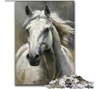 Puzzle 1000 pièces pour Adultes et Adolescents Cheval Blanc, Jeux éducatifs et décoration d'intérieur, idéal comme Cadeau pour Toute la Famille (Taille 26x38cm)