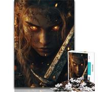 Puzzle 1000 pièces pour Adultes et Adolescents, Chevalier féminin, défi d'intelligence cérébrale, Jouets addictifs pour la décoration de la Maison (Taille 75x50cm)