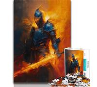 Puzzle 1000 pièces pour Adultes et Adolescents, Chevalier médiéval majestueux, Anti-Stress, séjour, Tuer Le Temps, liste de souhaits avec Le Père Noël (38x26cm)