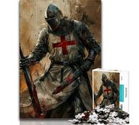 Puzzle 1000 pièces pour Adultes et Adolescents Chevaliers médiévaux, Aide Le Cerveau à exercer des Jouets addictifs pour cultiver la Patience Décoration Parfaite 50x75cm