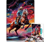 Puzzle 1000 pièces pour Adultes et Adolescents, Chevaux colorés psychédéliques, Puzzles pour Adultes, Jouets de Jeu, Chaque pièce est Unique - Jeu Familial Stimulant et Amusant (Taille 75x50cm)