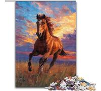 Puzzle 1000 pièces pour Adultes et Adolescents Chevaux dans la Prairie, Jeu intellectuel sur Le thème des éléphants, Cadeau d'anniversaire, décoration Murale pour Les 14 Ans et Plus (Taille 26x38cm)