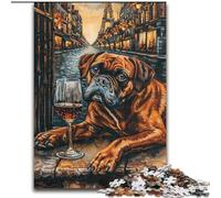 Puzzle 1000 pièces pour Adultes et Adolescents, Chien Boxer Buvant, défi d'intelligence cérébrale, Jouets addictifs, Cadeau d'anniversaire, Cadeaux, Art Mural 38x26cm