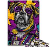 Puzzle 1000 pièces pour Adultes et Adolescents Chien Boxer Stimule Le Cerveau Jouets addictifs pour cultiver la Patience Cadeau d'anniversaire 50x75cm